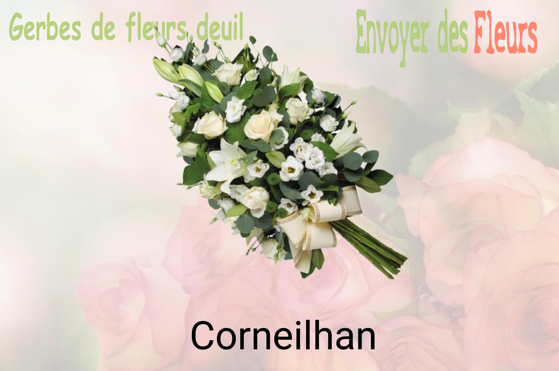 Gerbe de fleurs de deuil livrée à Corneilhan